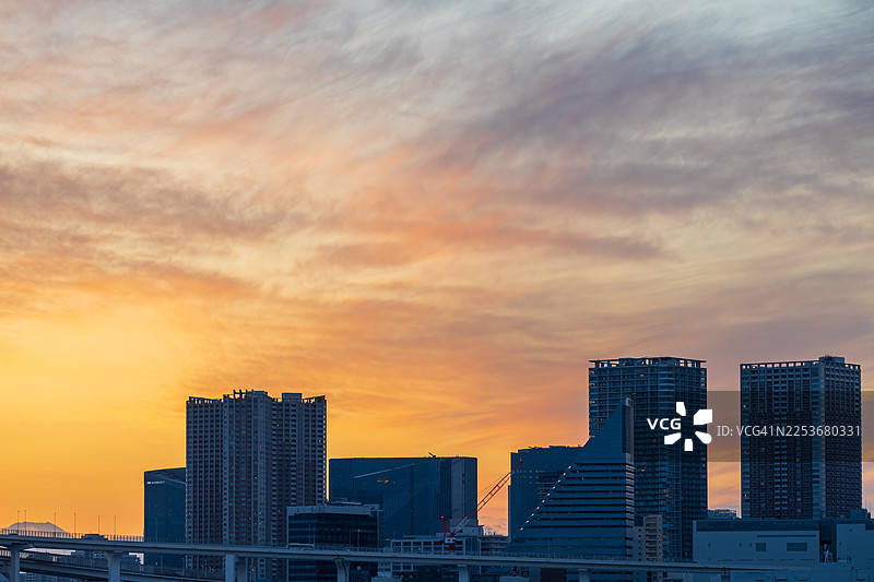 东京城市日落景观图片素材