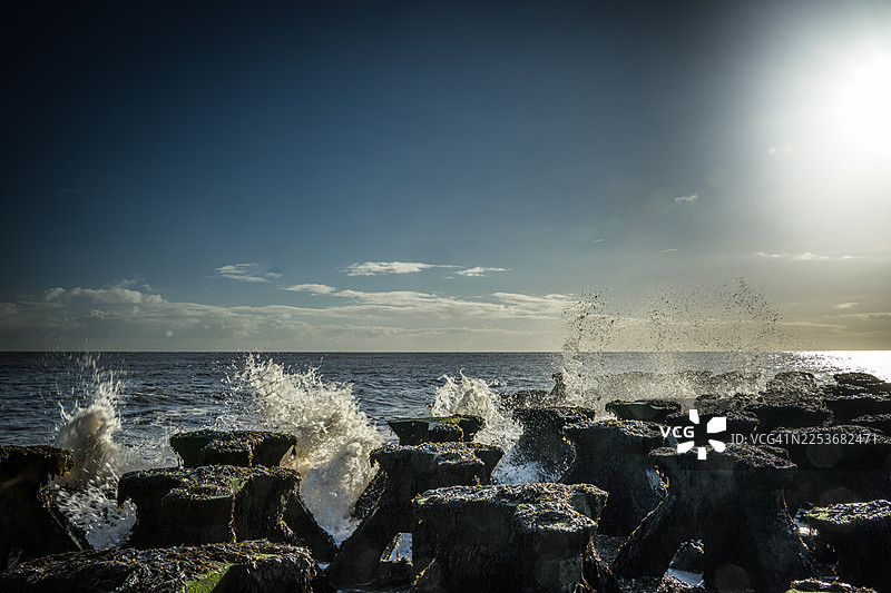 英国费利克斯托的海防工事图片素材