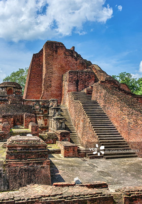 印度比哈尔邦古代那烂陀大学遗址图片素材