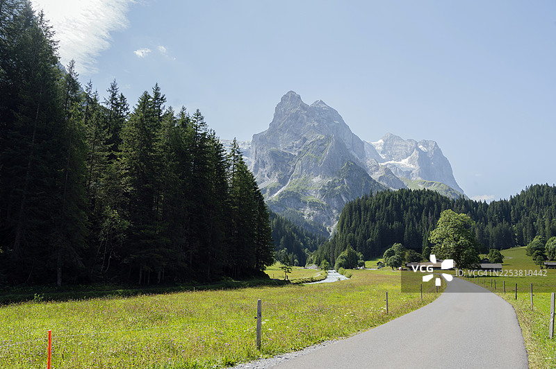 罗森劳伊山谷公路上方高耸的威尔特峰图片素材