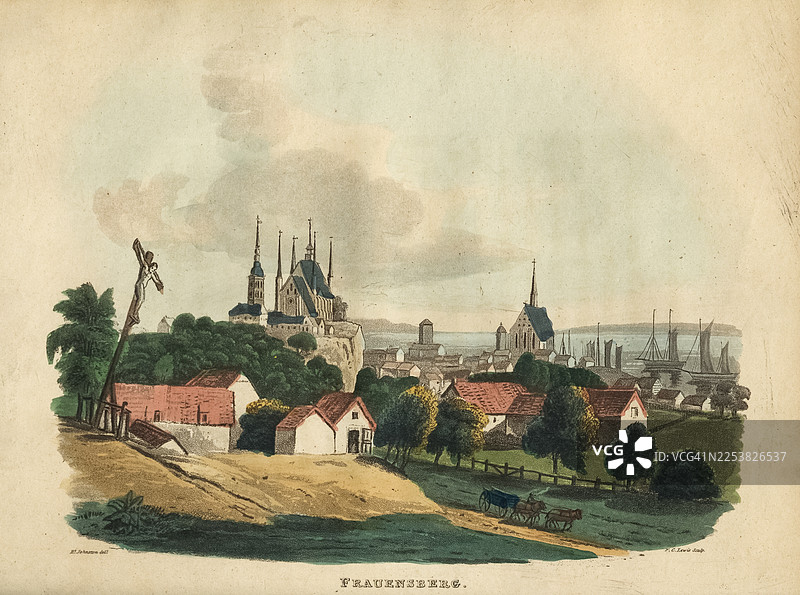 弗劳恩斯贝格城市景观历史风光图片素材