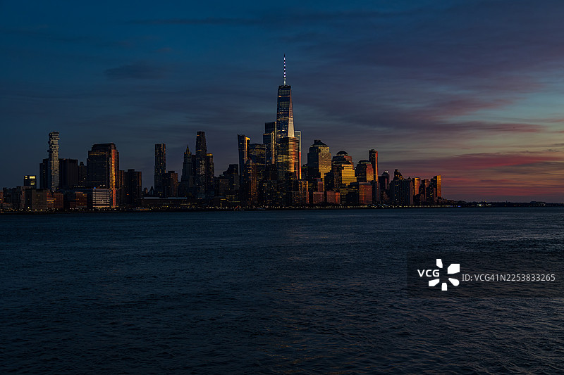 哈德逊河的晚霞图片素材