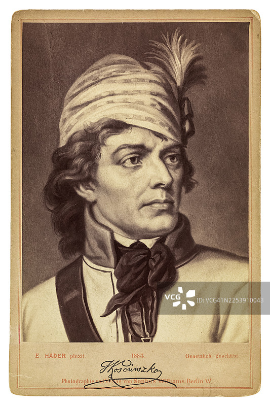 塔德乌什·科希丘什科肖像 复古照片图片素材