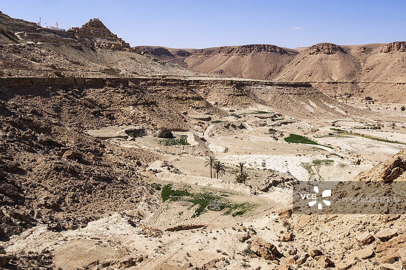 非洲，突尼斯，切尼尼，沙漠中的农业图片素材