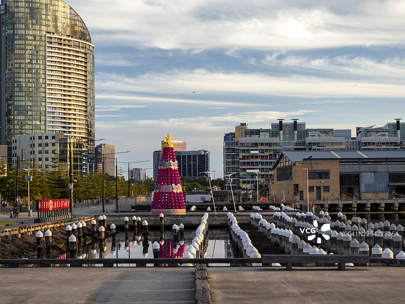 澳大利亚墨尔本的港区海滨图片素材