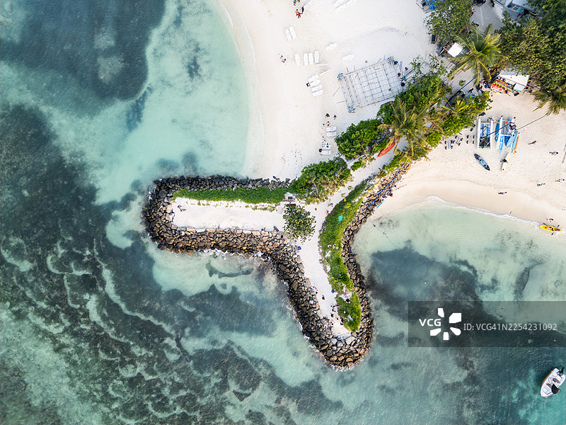 马富施岛，马尔代夫，海滩的俯视视角图片素材