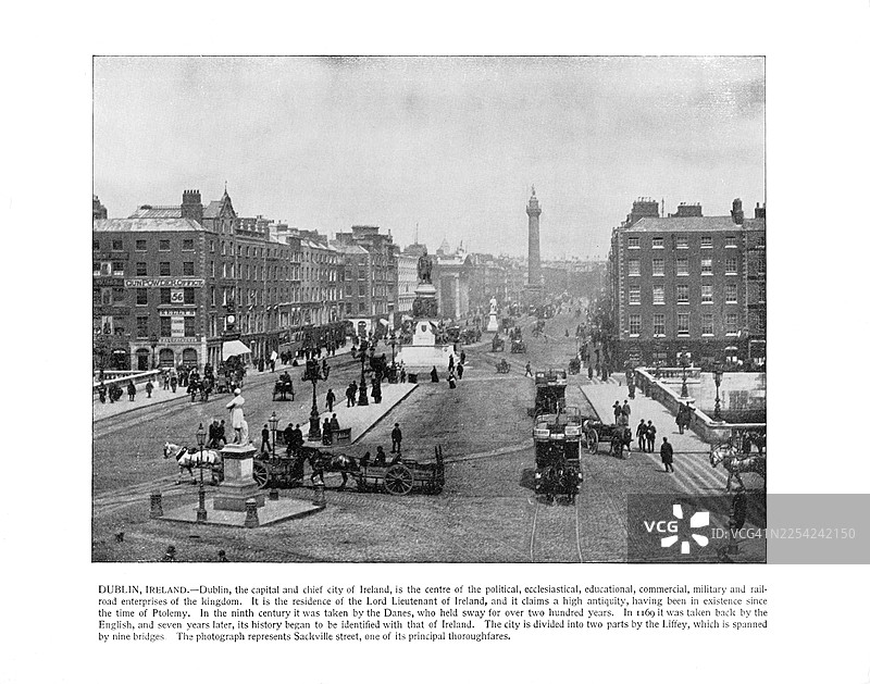 都柏林奥康内尔街 - 老照片图片素材