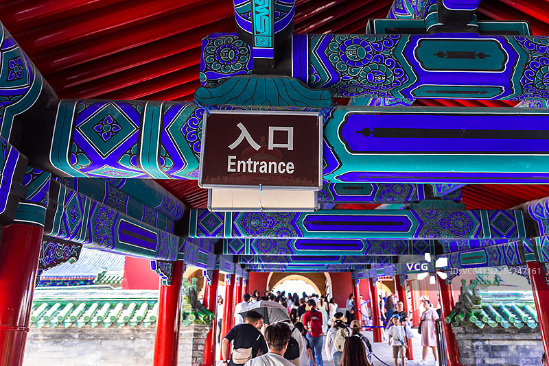 标示北京天坛入口的标志图片素材