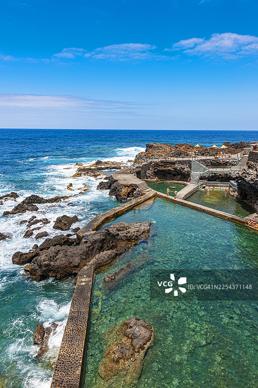 加那利群岛，拉帕尔马岛的天然泳池图片素材