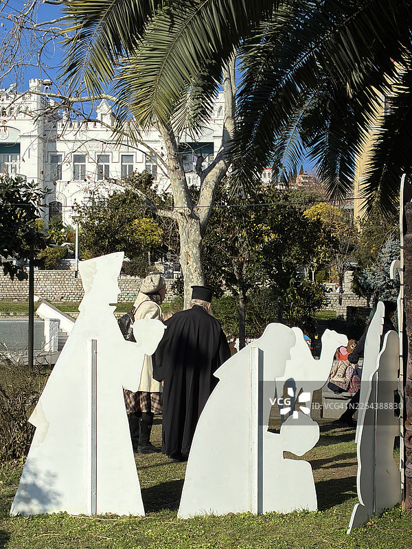 希腊卡瓦拉的圣诞节图片素材