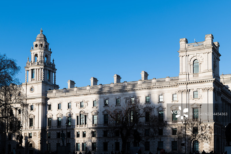 英国财政部大楼，白厅，伦敦。图片素材