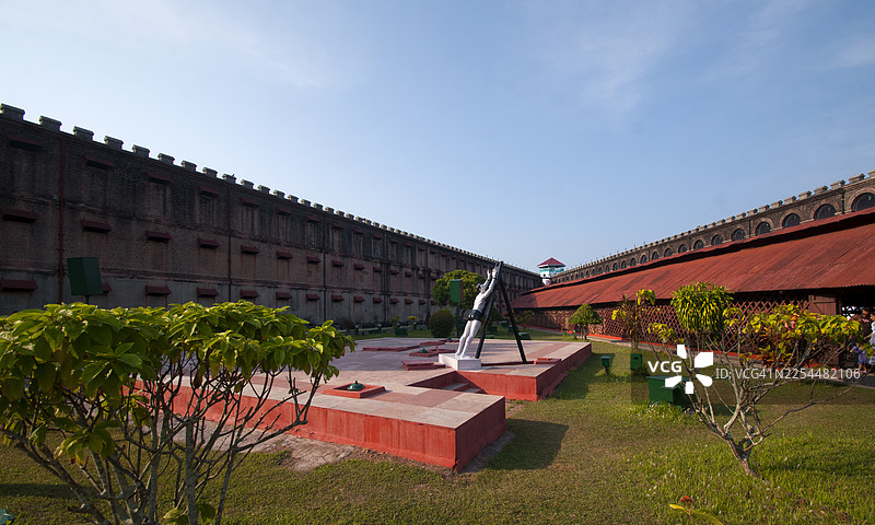 印度安达曼布莱尔港的赛卢拉监狱。英国人建造的历史建筑。图片素材