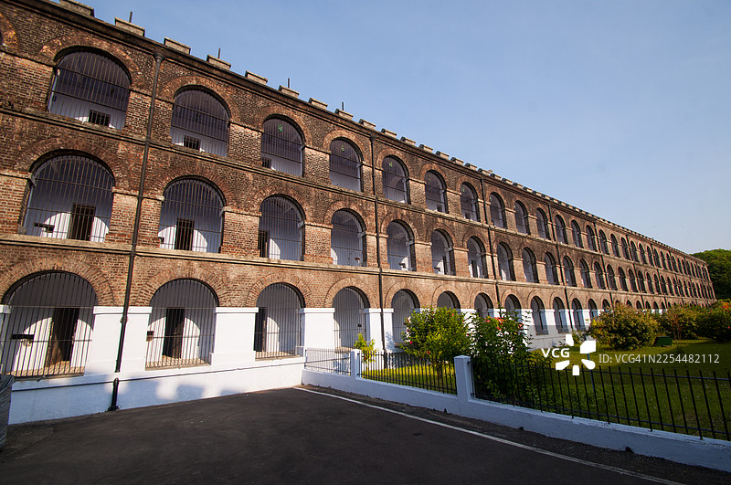 印度安达曼布莱尔港的赛卢拉监狱。英国人建造的历史建筑。图片素材