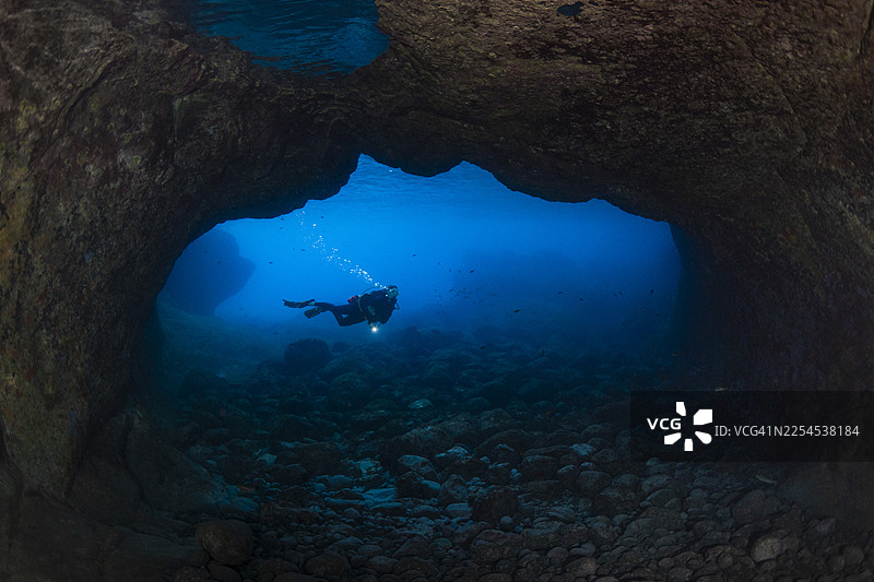 巴西费尔南多·迪诺罗尼亚岛的海底图片素材