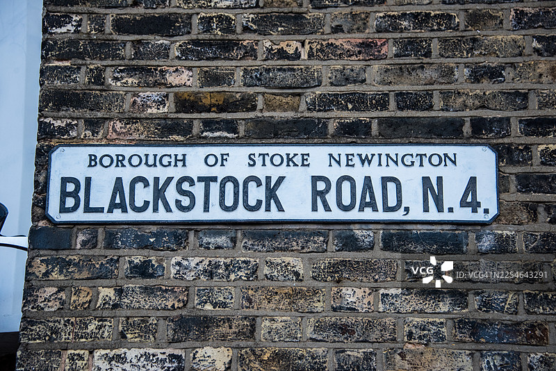 布莱克斯托克路上的斯托克纽因顿历史街区标志图片素材