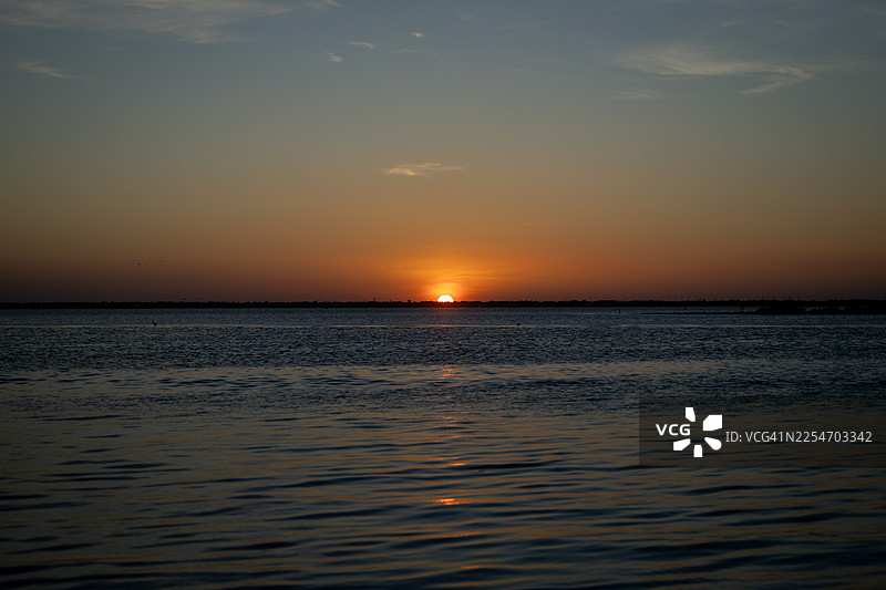 日落时分，海与天空的风景图片素材