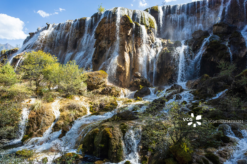 中国九寨沟珍珠滩瀑布图片素材