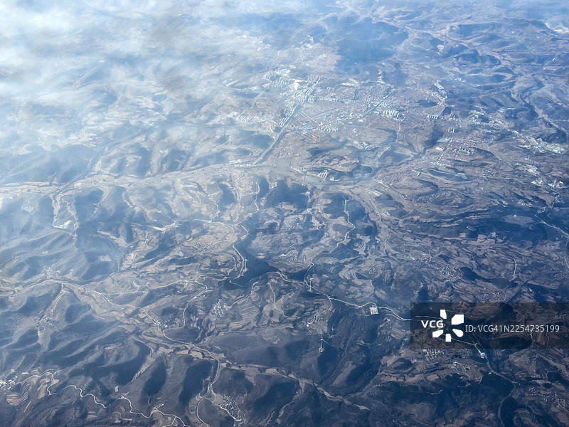山地地形的鸟瞰图图片素材