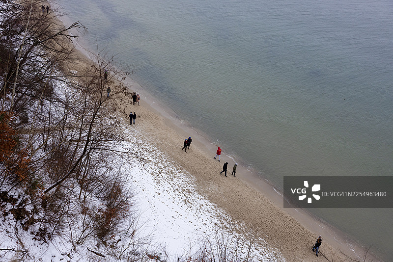波兰格丁尼亚，新年的第一天，波罗的海。图片素材