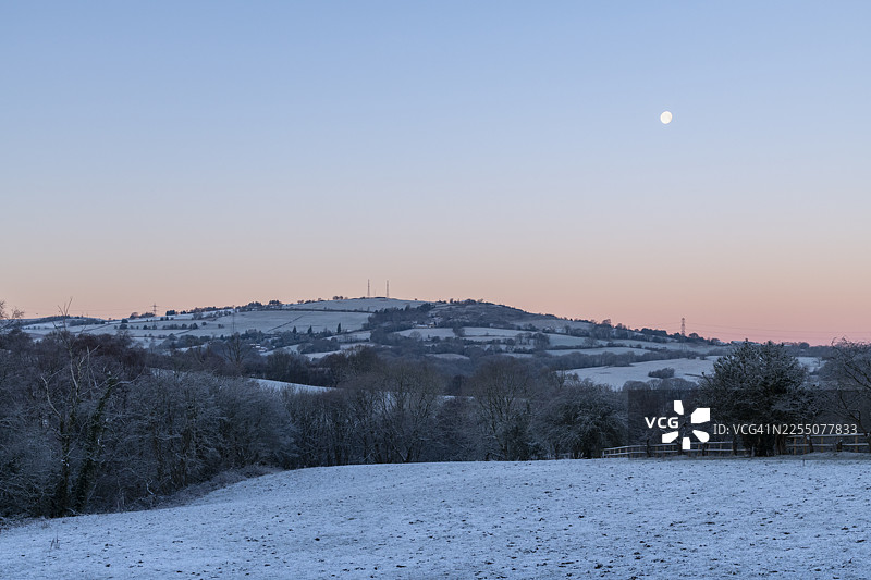 英格兰乡村一个寒冷刺骨的冬日清晨图片素材