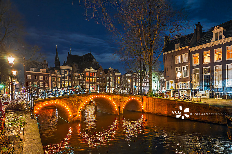 阿姆斯特丹的莱顿运河和绅士运河图片素材