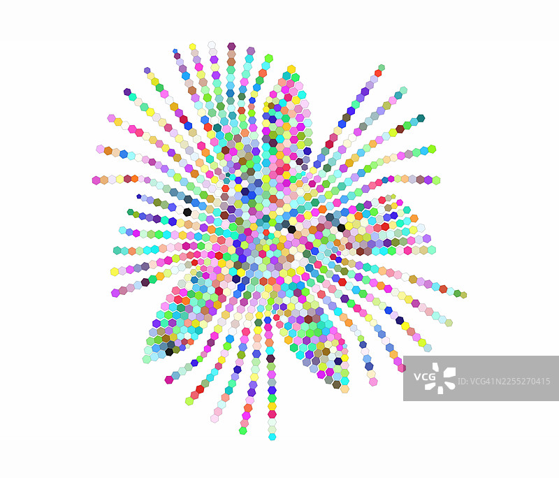 多彩设计的抽象图形，抠图于白色背景上。图片素材