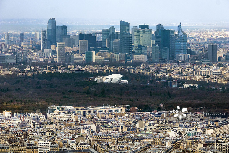 巴黎拉德芳斯与布洛涅森林图片素材