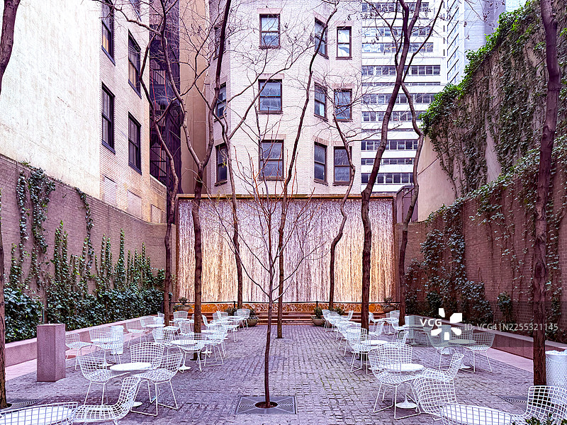 纽约市中心，佩利公园公共广场一月空景图片素材