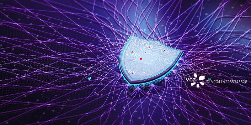 安全盾服务概念。大数据存储。复制空间。图片素材