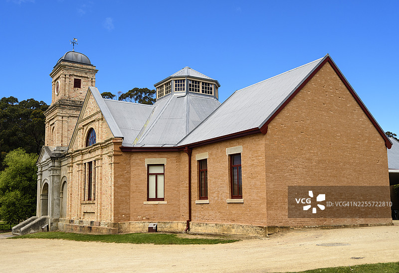 澳大利亚塔斯马尼亚州世界遗产地亚瑟港的砂岩精神病院建筑图片素材