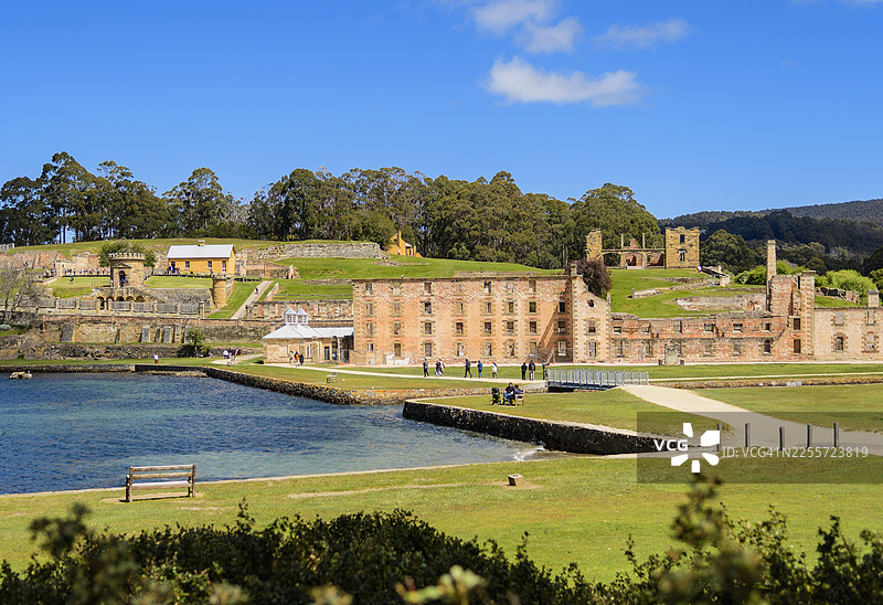 联合国教科文组织世界遗产地——澳大利亚塔斯马尼亚州亚瑟港的监狱遗址，充满历史氛围图片素材