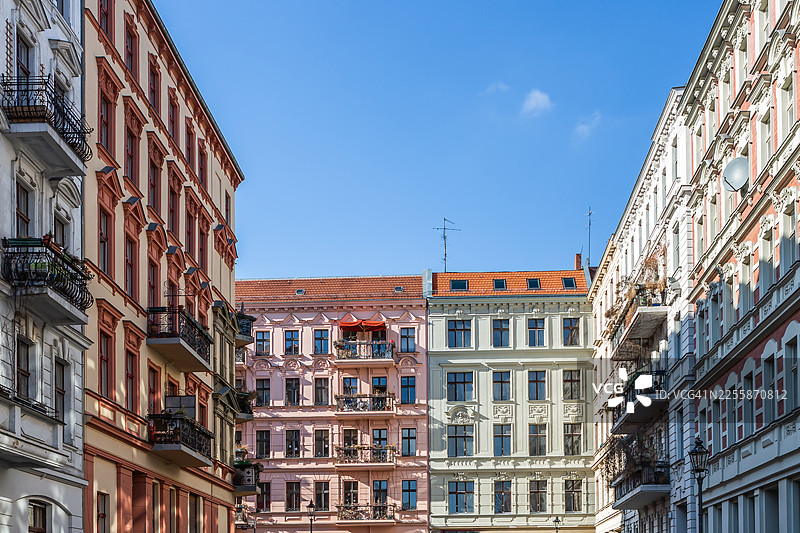 历史住宅建筑的外墙图片素材