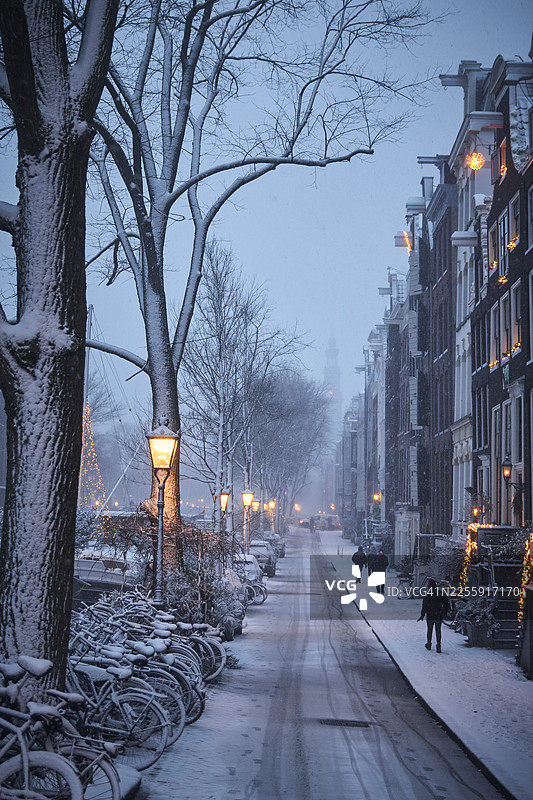 冬日清晨的阿姆斯特丹图片素材