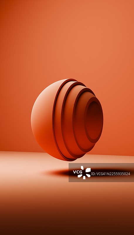 充满活力的橙色分层球体，代表核心创新和创意成长图片素材