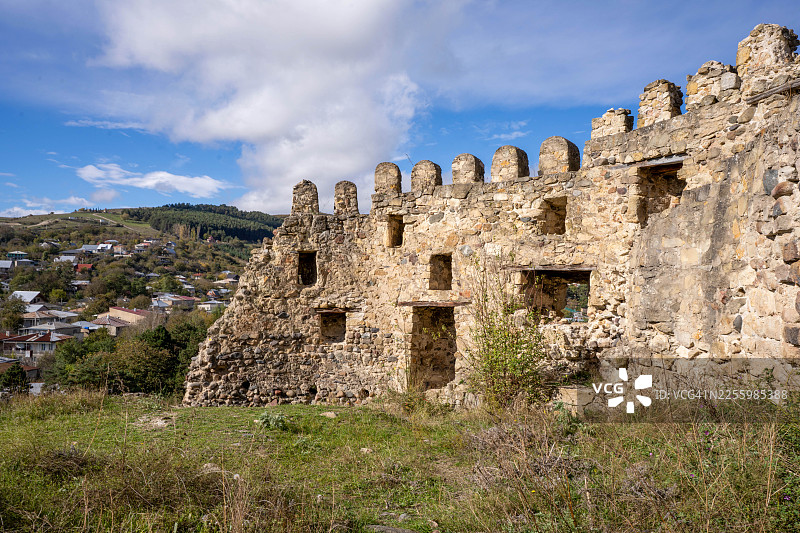 乔治亚州戈里要塞的古老石墙在蓝天下图片素材