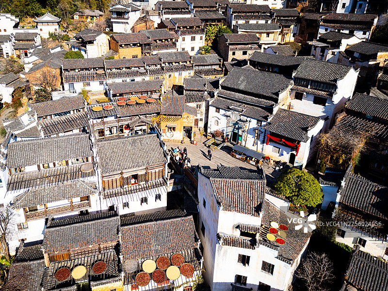 中国篁岭村航拍图片素材