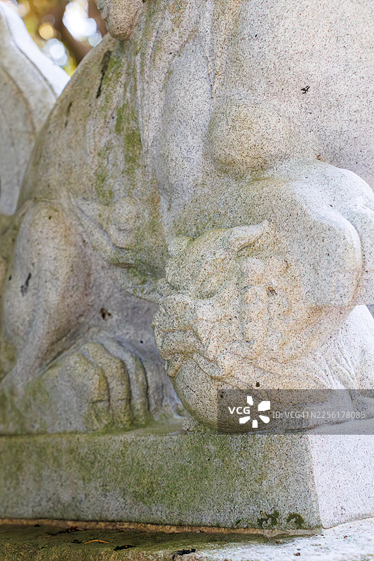 历史悠久的泊神社。节庆场地设有神乐殿、鸟居、狛犬及其他建筑。图片素材