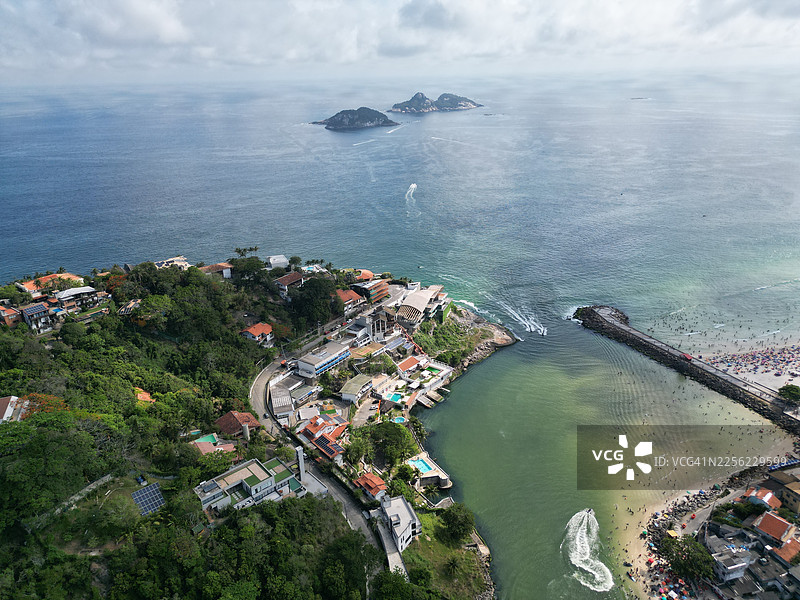 巴西里约热内卢巴拉达蒂茹卡区的鸟瞰图图片素材