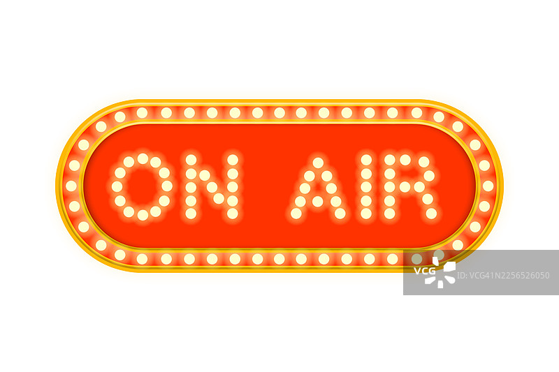 发光复古霓虹灯招牌，孤立在白色背景上图片素材