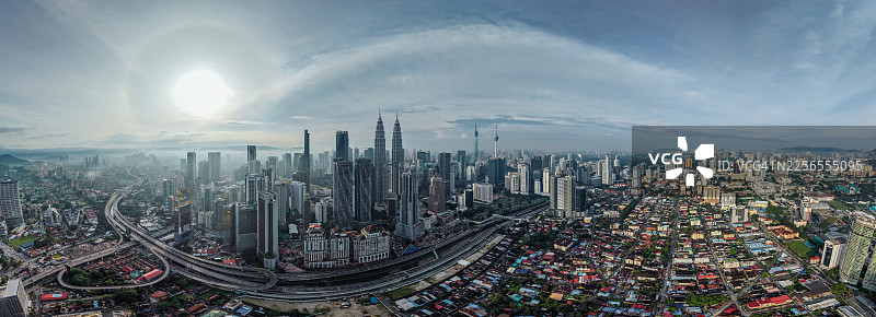 吉隆坡天际线全景航拍图图片素材