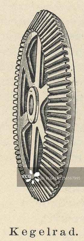 齿轮的各种类型的旧雕刻插图图片素材