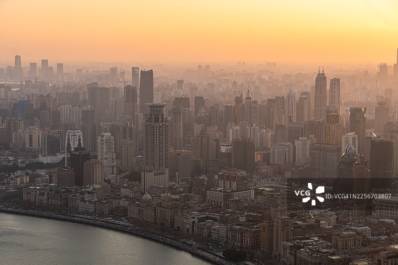 上海外滩的日落图片素材