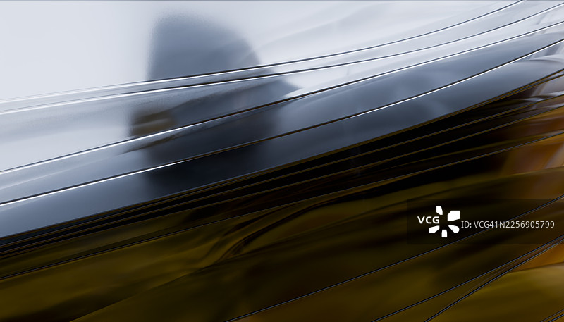 抽象的金属流动波浪，形成纹理铬背景图片素材