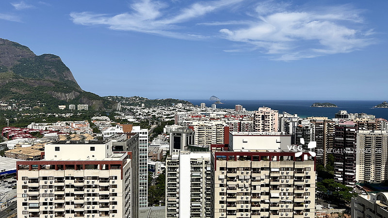 里约热内卢巴拉达蒂茹卡区的鸟瞰图图片素材