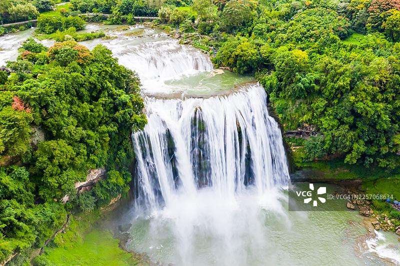 中国亚洲贵州黄果树瀑布航拍图片素材