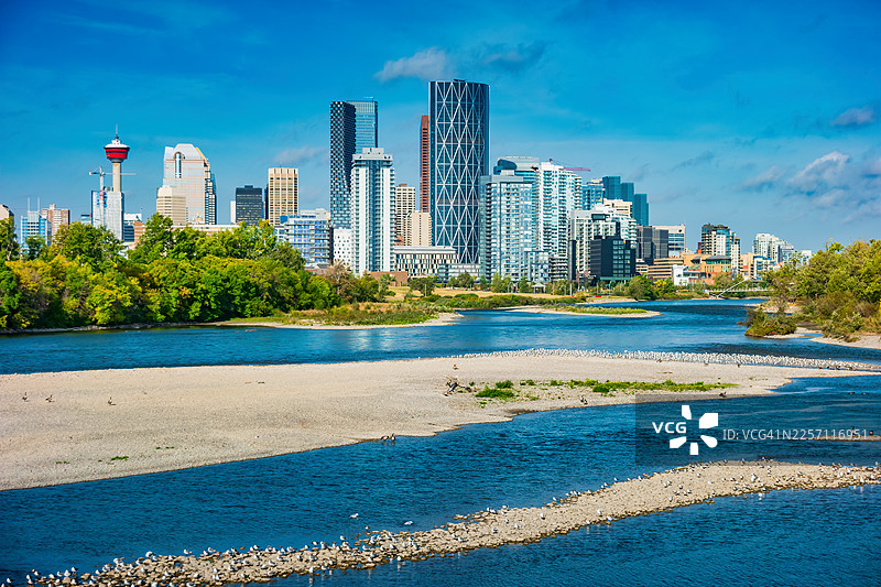 加拿大卡尔加里阿尔伯塔省市中心天际线图片素材