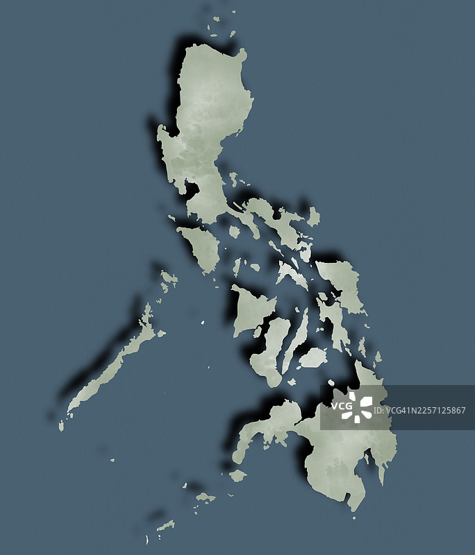带有微妙纹理的简化菲律宾地图图片素材