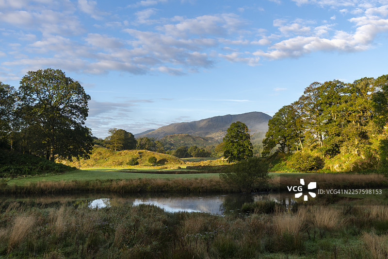 埃尔特沃特湖畔美景，湖区，坎布里亚郡图片素材