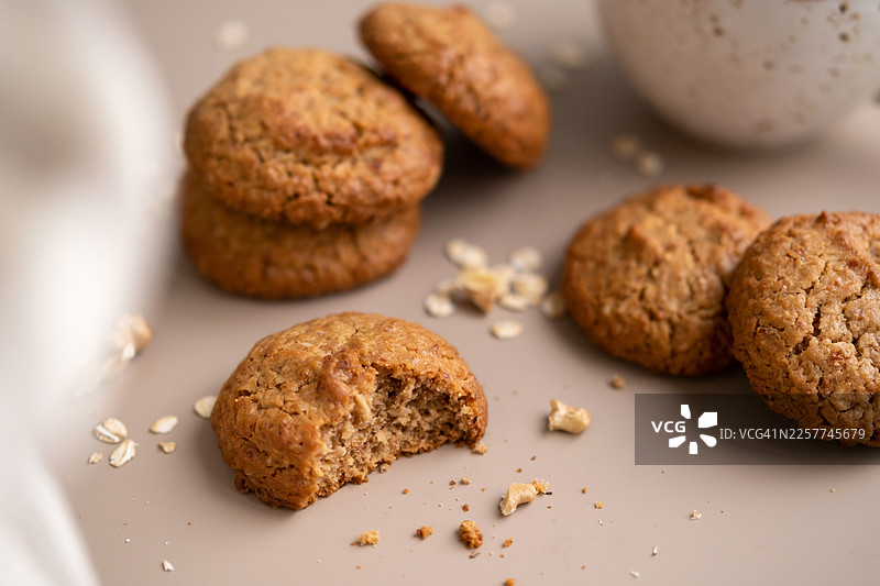 燕麦核桃饼干特写图片素材