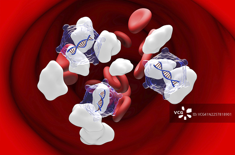 糖尿病基因疗法，概念插画图片素材
